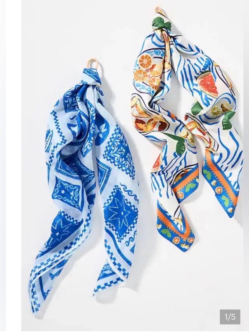 NEW with Tags 🌷Anthropologie Blue and White Printed Scarves Set of 2